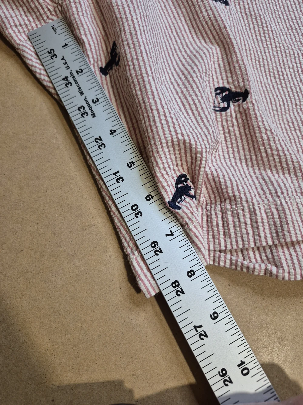 J. Crew Pink and White Seersucker Shorts with Navy Embroidered Anchors 4380/5